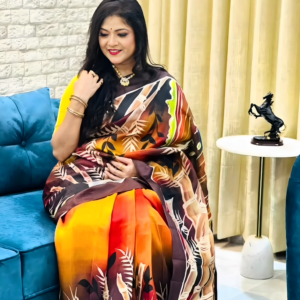 Silk hand painted saree